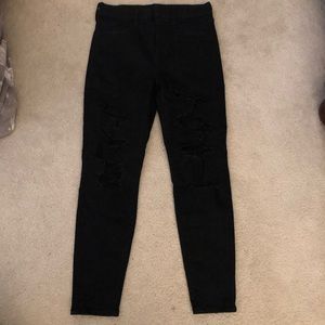 American Eagle black ribbed jeans